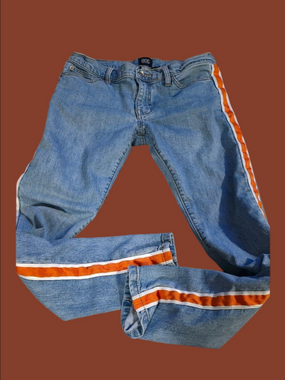 4/$67 Deal! BDG Light Blue Unisex Jeans with Orange and White Side Stripes